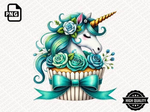 Download Watercolor Unicorn Cupcake Clipart PNG - Clipart Collection