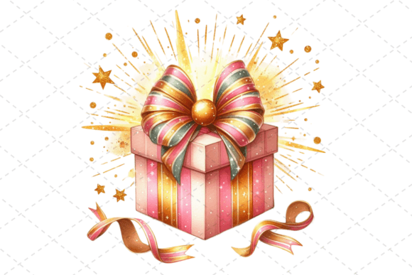 Download Gift Box Watercolor Clipart with Ribbons - Premium Bundle