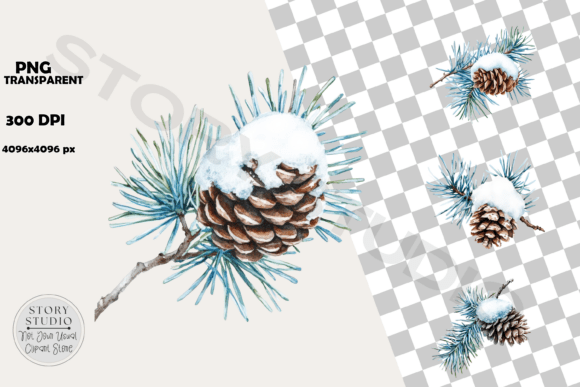 Download Snowy Pinecone Winter Holiday Clipart - Clipart Collection