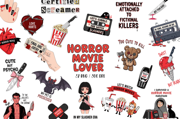 Download Horror Movie Lover Clipart Bundle - Clipart Collection