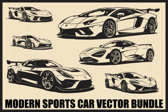 Download Modern Sports Car Clipart Bundle - Modern Collection