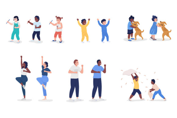Download Playful Children Semi Color Characters - Playful children Collection