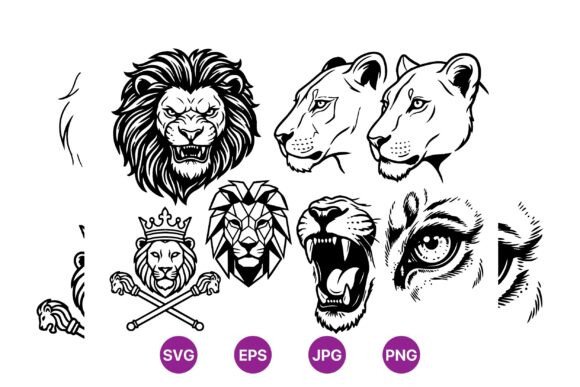 Download Lion Head SVG Clipart Collection - Clipart Collection