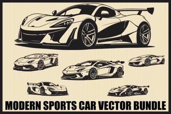 Download Modern Sports Car Clipart Bundle - Modern Collection