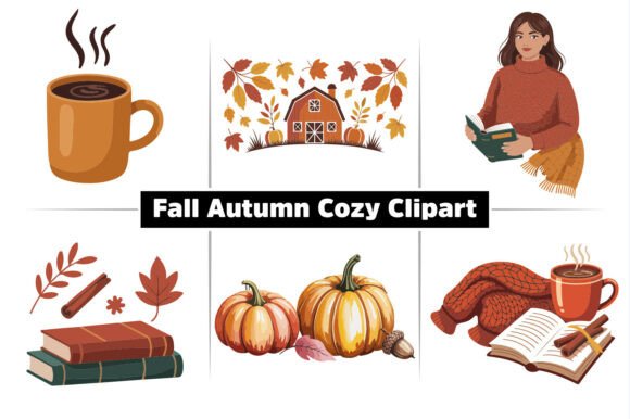 Download Fall Autumn Cozy SVG Clipart Design Pack - Clipart Collection
