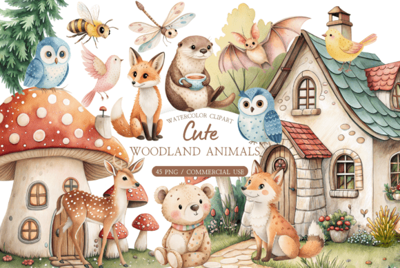 Download Rustic Forest Animals Clipart PNG - Clipart Collection
