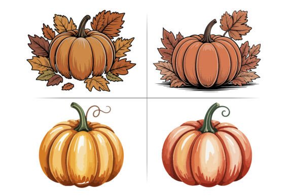 Download Fall Pumpkins Autumn Clipart Design Pack - Clipart Collection