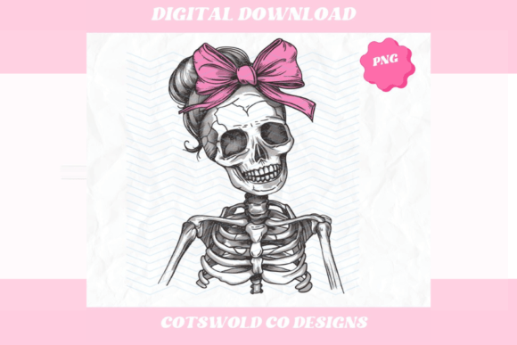 Download Skeleton with Bow Cute PNG Sublimation - Cute png Collection