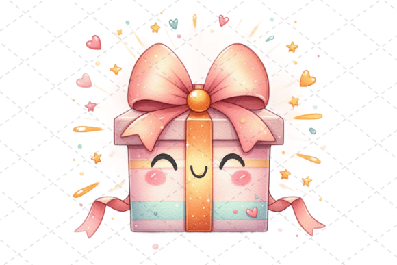 Download Gift Box Watercolor Clipart with Ribbons - Premium Bundle