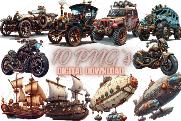 Download Steampunk Vehicle Clipart, PNG 5S-45 - Clipart Collection