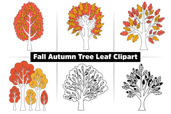 Download Fall Autumn Tree Leaf Clipart Design Set - Clipart Collection