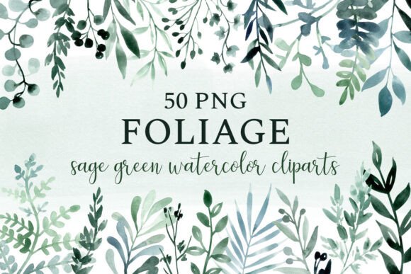 Download Leaves &amp; Foliage, Sage Greenery Clipart - Clipart Collection