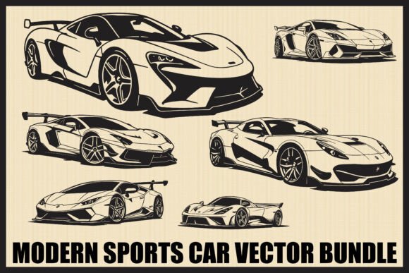Download Modern Sports Car Clipart Bundle - Modern Collection