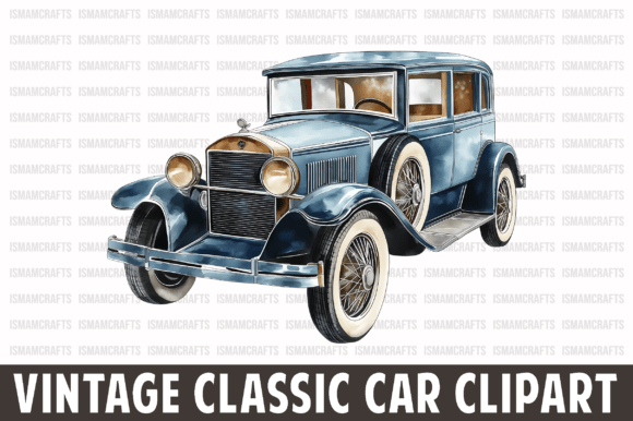 Download Vintage Classic Car Watercolor Clipart - Clipart Collection