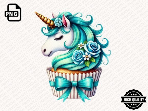 Download Watercolor Unicorn Cupcake Clipart PNG - Clipart Collection
