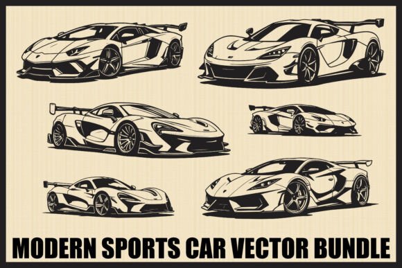 Download Modern Sports Car Clipart Bundle - Modern Collection
