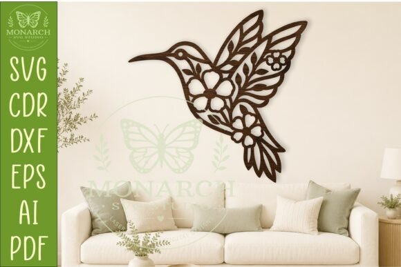 Download Floral Hummingbird Wall Art SVG. Modern - Modern Collection