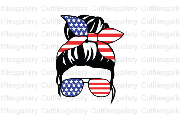 Download USA Mom Bun SVG, Messy Bun SVG - Mom bun svg Collection