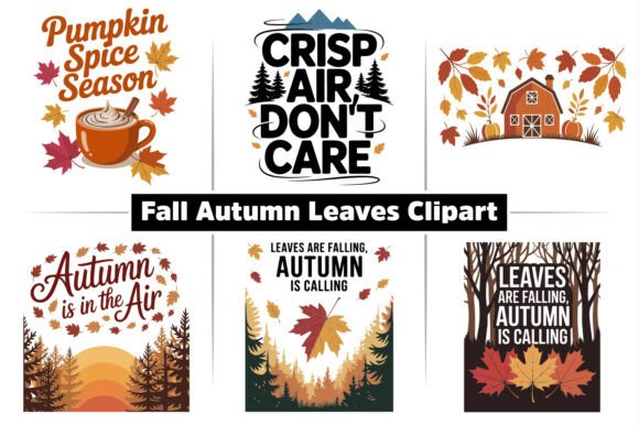 Download Fall Autumn Leaves Clipart Design Bundle - Clipart Collection