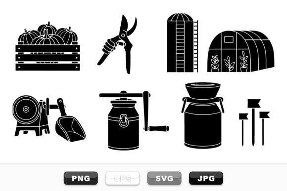 Download Farm Harvest Tools Clipart Set - Clipart Collection
