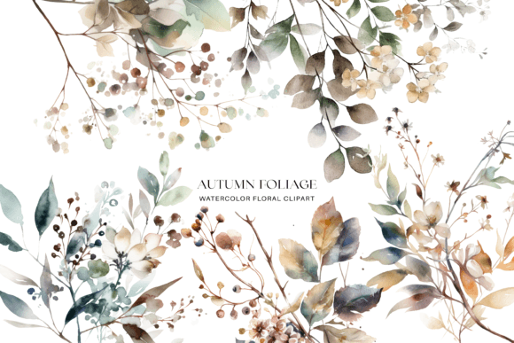 Download Watercolor Fall Foliage Clipart Set - Clipart Collection