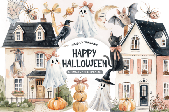 Download Spooky Season Watercolor Clipart - Clipart Collection