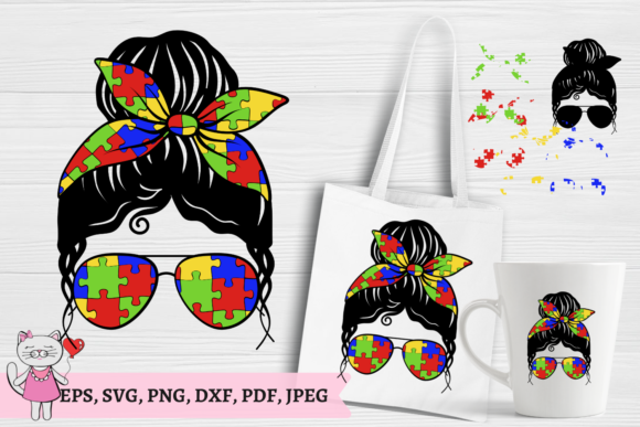 Download Autism Mom Life Mom Bun Svg - Mom bun svg Collection