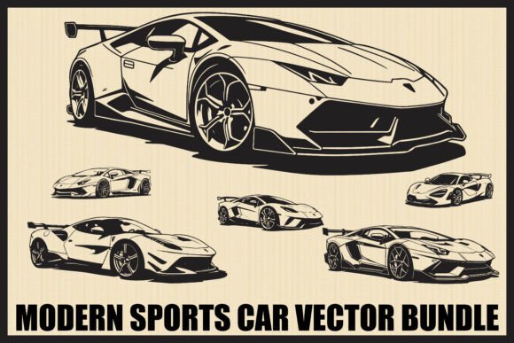 Download Modern Sports Car Clipart Bundle - Modern Collection