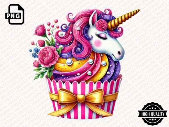 Download Watercolor Unicorn Cupcake Clipart PNG - Clipart Collection